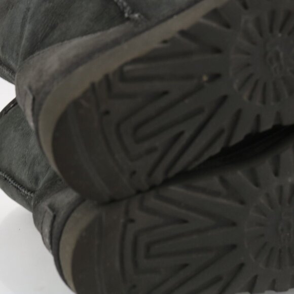 UGG Womens Classic Short II Boot Size 6 Black Suede Sherpa Pull On Shearling - Picture 12 of 14